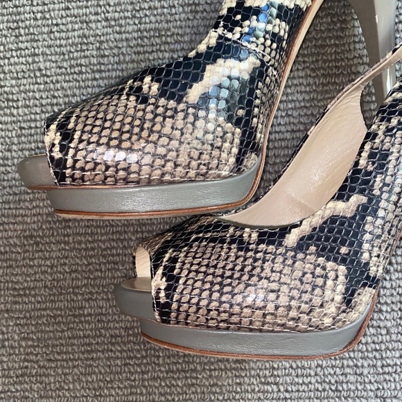 Giuseppe Zanotti Luxury Snakeskin Slingback Heels sz 38.5 - Picture 12 of 16